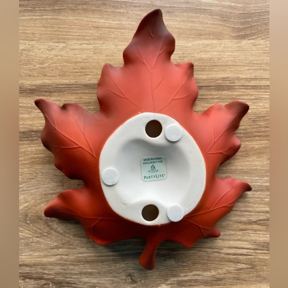 NWOB Partylite Whispering Leaves Set of 3 Ceramic Candle Holders Fall Decor - Picture 6 of 8